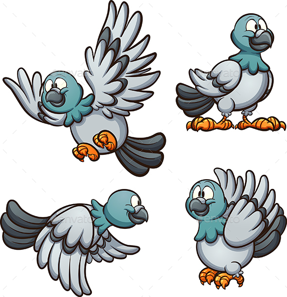 Cartoon Pigeon by memoangeles | GraphicRiver